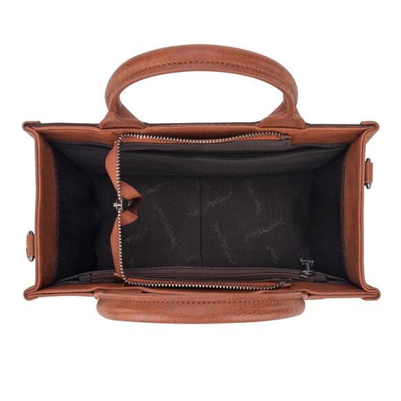 Trinity Ranch Brown Cowhide Tooled Concealed Carry Tote/Crossbody *NEW Package* - Picture 3 of 5